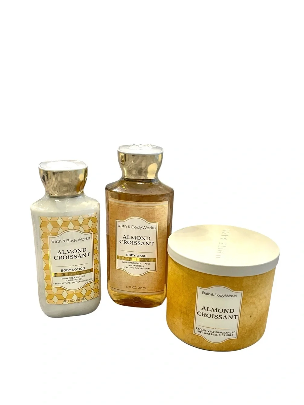 BATH & BODY WORKS 3 PIECE ALMOND CROISSANT GIFT SET BUNDLE